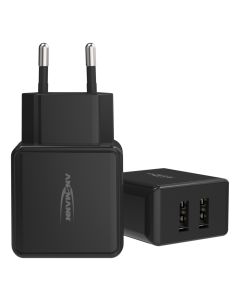 Home Charger HC212 schwarz / 2,4 A / 12 W / 2 Port