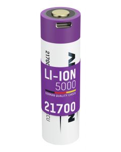 Li-Ion Akku 21700 Typ 5000 (min. 4900 mAh) mit USB Typ-C Ladebuchse